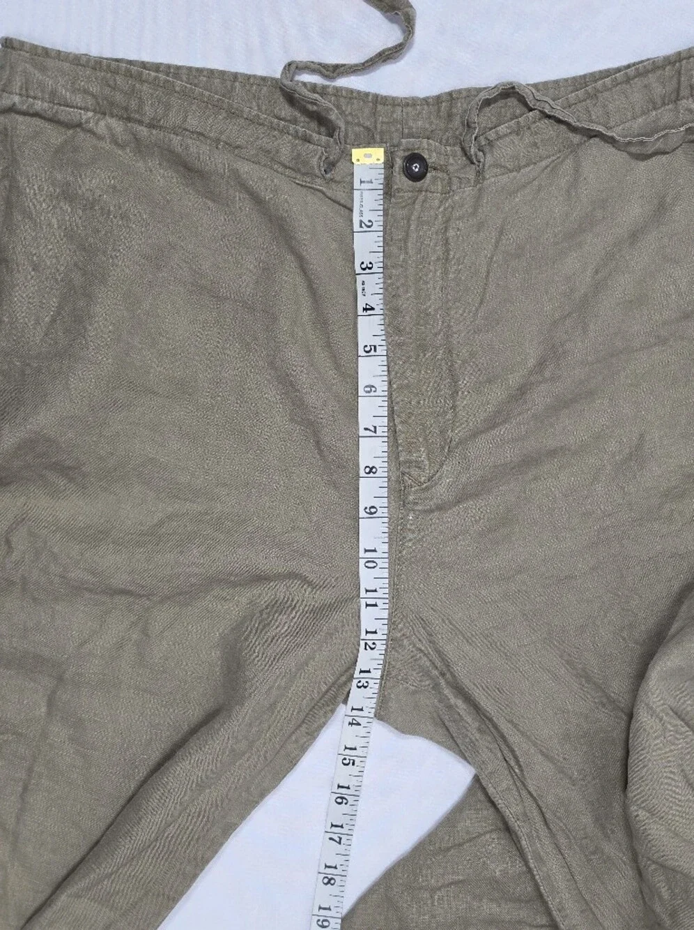 Men's Casual Drawstring Linen-Blend Pants in Olive
